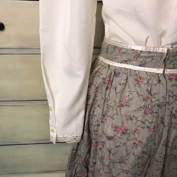 Gunne Sax 1970s Romantic Floral Corset Skirt 9 - Picture 8 of 13